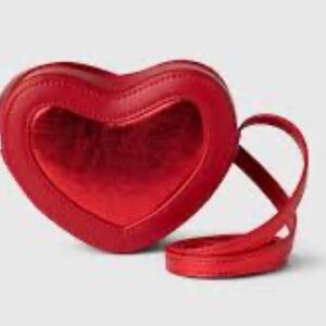 GAP Canada Kids Children’s Red Heart Crossbody Purse Bag Veg Leather BRAND NEW